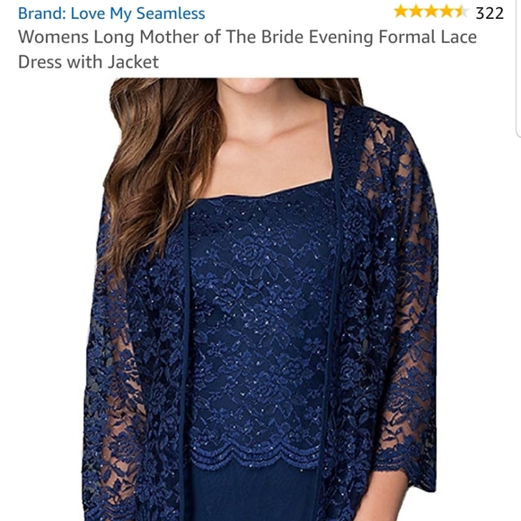 Mother of Bride Lace Dress with Jacket - Picture 3 of 8